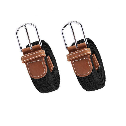 Belt For Men Elastic Waistband Canvas Buckle Braided Mens Woven Stretch Strar - Aimall