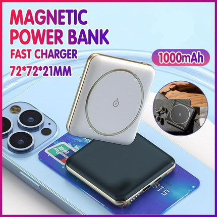 10000mAh Portable mini Qi Fast Charger Magnetic Wireless Power Bank Charger Slim - Aimall
