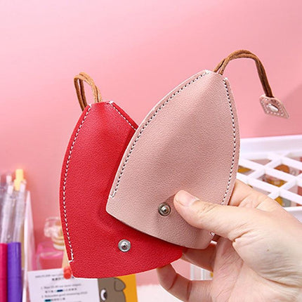 Leather Key Pouch with Pull Strap Case Holder Bag Ring Organizer House Car Keys - Aimall