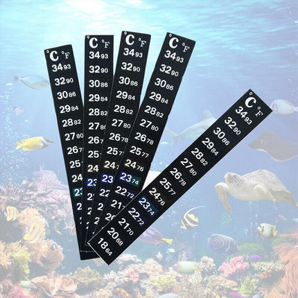 UPTO 10x Aquarium Thermometer Fish Tank Sticker Temperature Strip Dual Scale HOT - Aimall