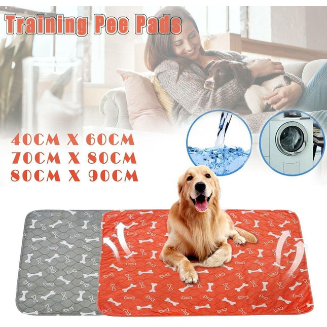 Orange Washable Pet Dog Cat Training Pee Pads Cushion Bed Absorbent Mat - Aimall