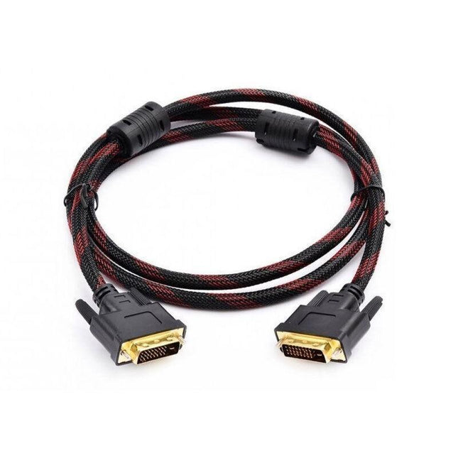 DVI Braided Cable Male DVI-D for LCD Monitor Computer PC Projector DVD Cord Lead - Aimall