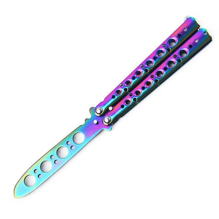 CSGO Rainbow Butterfly Knife Metal Folding Practice Trainer Training Tool - Aimall