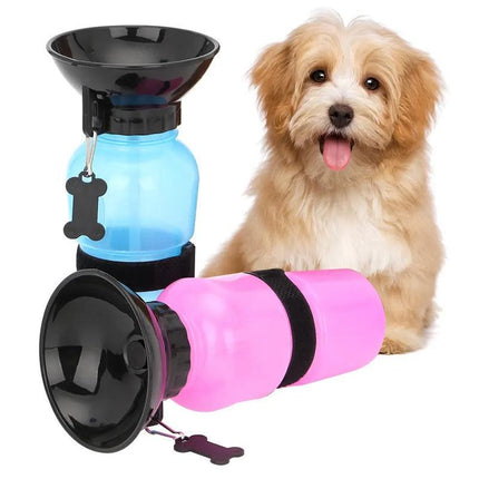500ML Dog Cat Water Drinking Bottle Detachable Travel Cup Portable Pet Feeder - Aimall