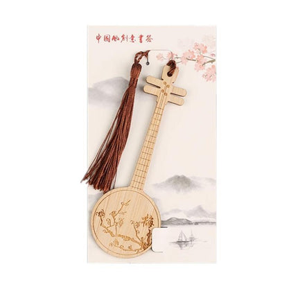 Chinese Style Bass Book Folder Book Clip Bamboo Bookmark Guitar Bookmark Lable - Aimall