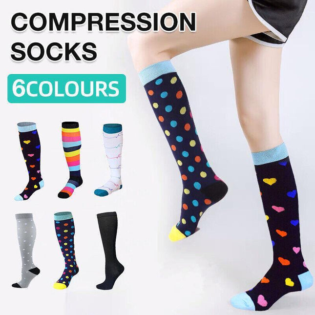 S/M Compression Socks Women Men Adult Medical Nursing Travel Stocking Sport Running - Aimall