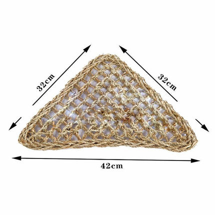 Natural straw reptile bed hammock for basking.