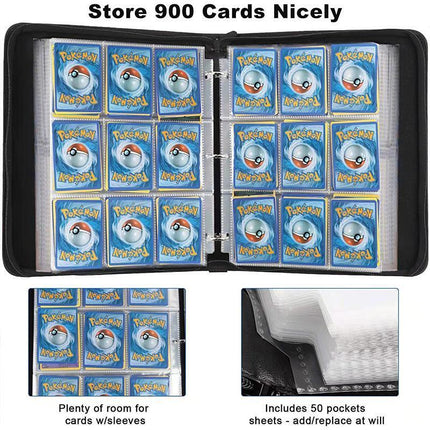 900 Pockets Cards Holder Storage Bag 900 Card Holder Capacity Album Collector - Aimall