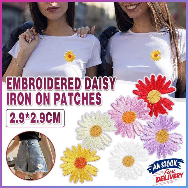 Embroidered Daisy Patches for Clothing Repairing and Crafts - Aimall