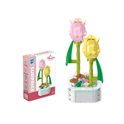 Block Bouquet Plant Building Block Plant Potted Bricks Bouquet 3D Model Toy - Aimall