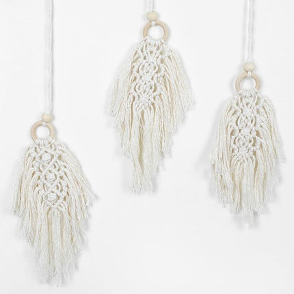 Leaf Shape Boho Handmade Macrame Wall Hanging knitting Cotton Rope Home Decor - Aimall