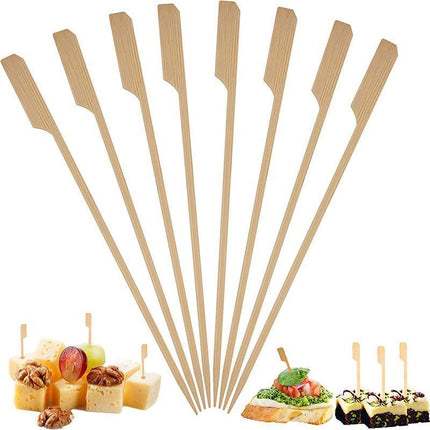 Bamboo Wooden Catering Paddle Skewers Disposable Finger Food Cocktail BBQ - Aimall