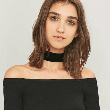 Black Velvet Choker Necklace - Perfect for the 90's Grunge Look! - Aimall