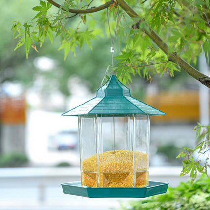 Garden Hanging Wild Bird Feeder Birds Gazebo Shape Container Waterproof Outdoor - Aimall