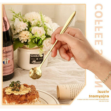 8x Spoon Long Handle Dessert Tea Coffee Mixing Spoon Stainless Steel Teaspoon - Aimall