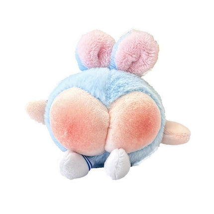 Honey Peach Butt Keychain Rabbit Ears Pendant Toy Bag Decor Plush Doll Key Ring - Aimall