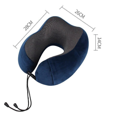 Memory Foam U-shaped Travel Pillow Neck Support Rebound Pad Sleeping Headrest - Aimall