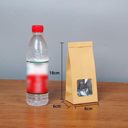 50PCS Kraft Paper Self-sealing Bags Tea Nut Bags Dry Goods Packaging Sealed Bags - Aimall