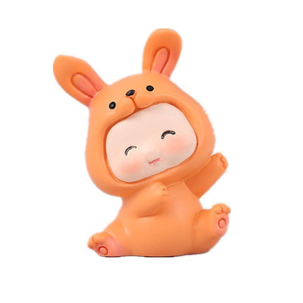 Rabbit Animal Figure Toys Ornament Car Console Dashboard Decor Car Home Room - Aimall