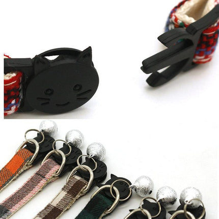 Cat Collar Reflective with Safety Release Breakaway Buckle Kitten Puppy Pet Bell - Aimall