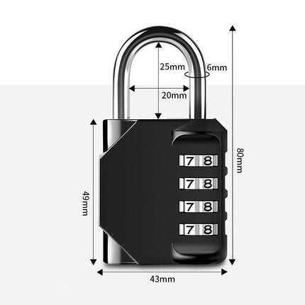 Combination-Lock 4 Digit Outdoor Waterproof Padlock,Gate,Locker,Hasp Number Lock - Aimall