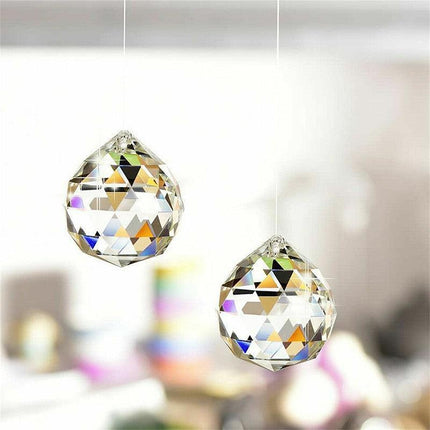 12PCS 30 MM Chandelier Clear Glass Prism Crystal Ball Pendant Sun-catcher - Aimall