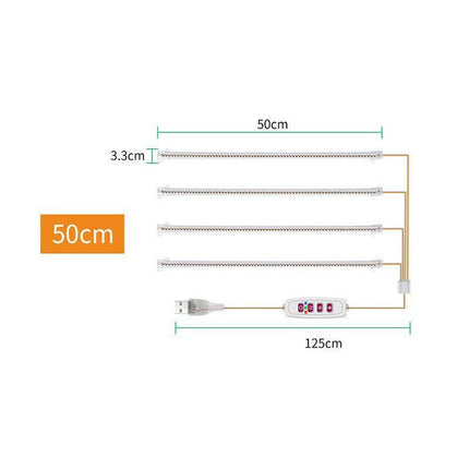 LED Grow Light Tube Strip Full Spectrum Lamp For Indoor Plant Flower Veg Growing - Aimall