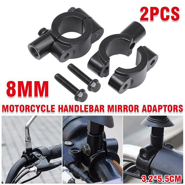 8mm Universal Motorcycle Handle Bar Mirror Mount Holder Clamp Adaptor 7/8“ - Aimall