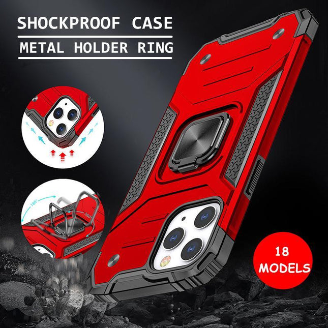 Red Case For iPhone 13 12 11 Pro Max XR X XS 7 8 PLUS Shockproof Rugged Cover - Aimall