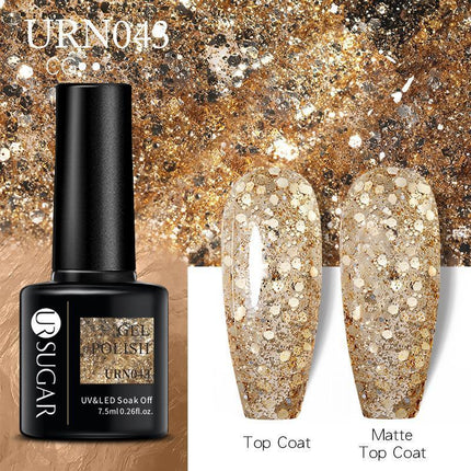 Color Glitter Nail Gel Polish UV LED Varnish Soak Off Manicure Top & Base Coat - Aimall