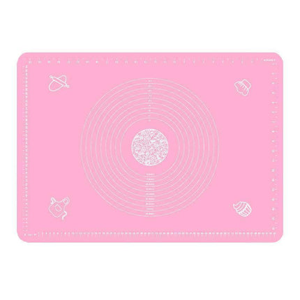 Pink Reusable Non-Stick Silicone Rolling Dough Mat Cake Pastry Baking Fondant Sheet - Aimall