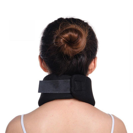 Soft Foam Neck Support Brace Cervical Device Collar Pain Traction Relief Black - Aimall
