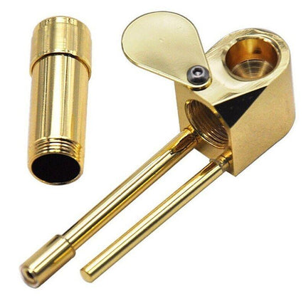 Solid Brass Tobacco Smoking Pipe Brass Chamber Bowl Hand Proto Pipes Hot - Aimall