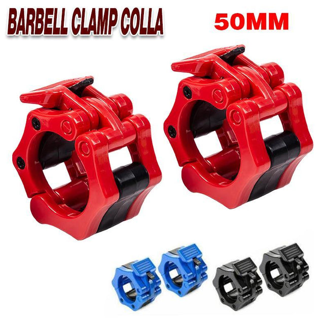 50mm Barbell Clamp Collar Clip Olympic Weightlifting Lift Spring Lock - Aimall