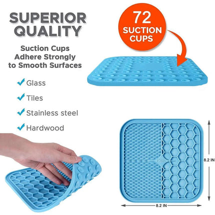 Silicone Pet Feeding Mat Slow Food Pads Dog Licking Pad Dispenser Plate 21*21*1cm - Aimall