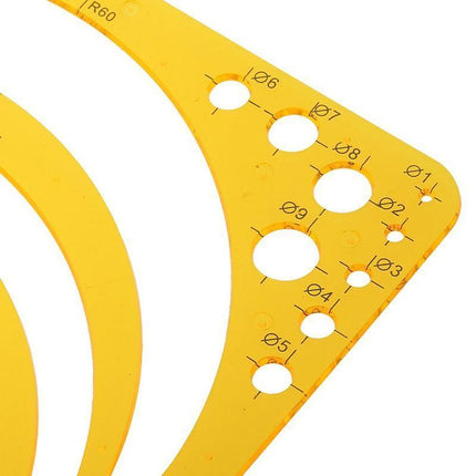 Drafting Circle Template Radius Drawing Stencil Useful Technical Tool Artist Arc - Aimall