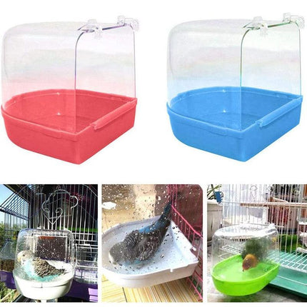 Bird Water Bath Tub For Pet Cage Hanging Bowl Parrot Birdbath Pet Cleaning - Aimall