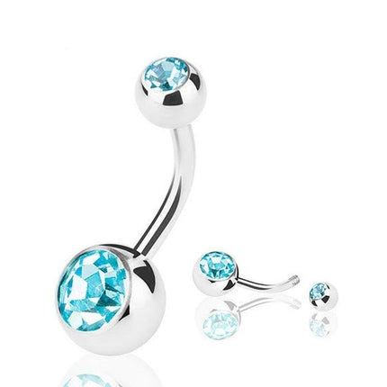 10x Bulk Set 316L Titanium Belly Bar Navel Surgical Steel Button Body Piercing - Aimall