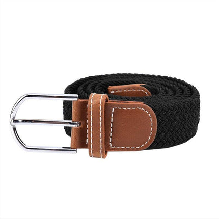 Belt For Men Elastic Waistband Canvas Buckle Braided Mens Woven Stretch Strar - Aimall