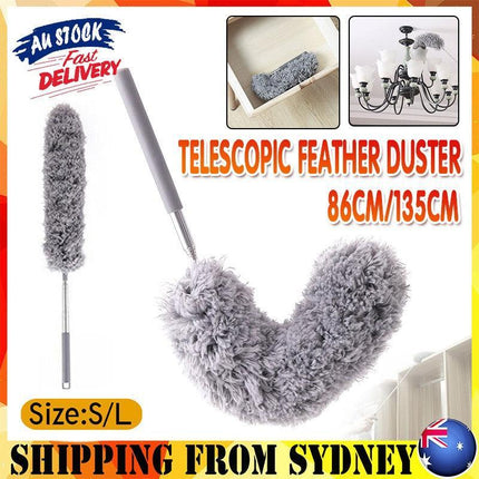 S/L Long Telescopic Feather Duster Extending Handle Home Cleaner Dust Brush Tool - Aimall