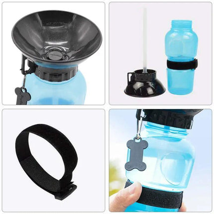 500ML Dog Cat Water Drinking Bottle Detachable Travel Cup Portable Pet Feeder - Aimall