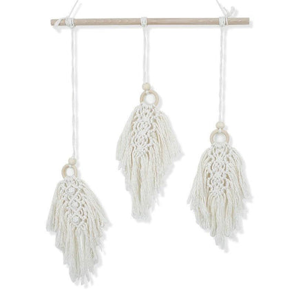 Leaf Shape Boho Handmade Macrame Wall Hanging Knitting Cotton Rope Home Decor - Aimall
