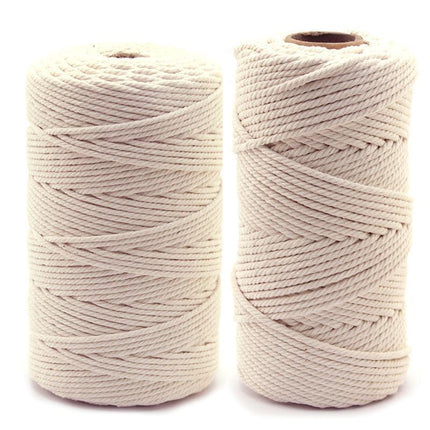 2/3/4MM Macrame Rope Natural Beige Cotton Twisted Cord Artisan Hand Craft - Aimall