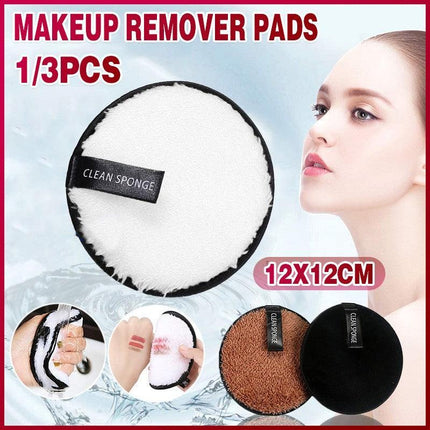 1/3X Reusable Makeup Remover Pads Microfiber Face Cleaner Puff Facial Cleansing - Aimall