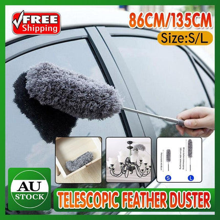 S/L Long Telescopic Feather Duster Extending Handle Home Cleaner Dust Brush Tool - Aimall