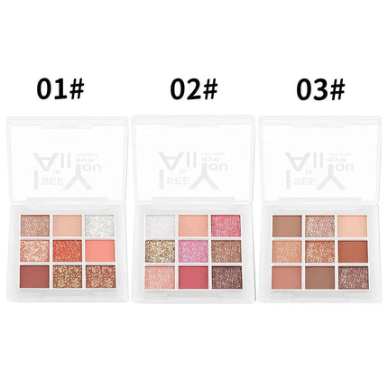 Nine Colour Eyeshadow Palette Tray Makeup Compact Travel Size Cosmetic