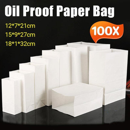 100Pcs Disposable Greaseproof Takeout Bags for Bread, Snack & Doughnut - Aimall