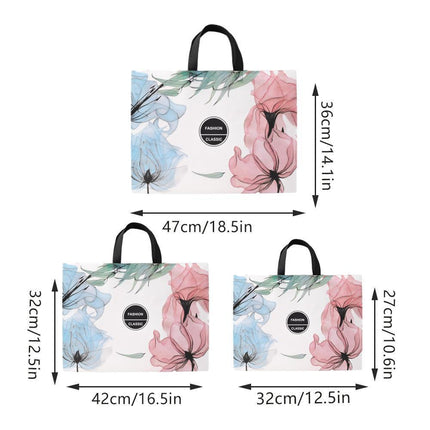 25x Fashion Non Woven Tote Bags Reusable Shopping Bags Clothing Store Blue and Pink