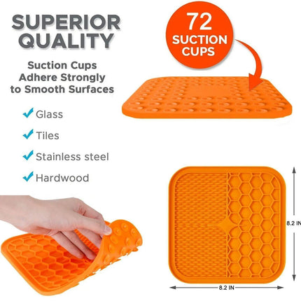 Silicone Pet Feeding Mat Slow Food Pads Dog Licking Pad Dispenser Plate 21*21*1cm - Aimall