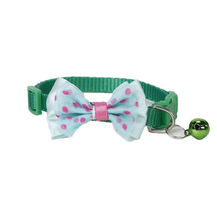 Bow Tie Cat Dog Kitten Collar with Breakaway Safety Release Buckle with Bell - Aimall